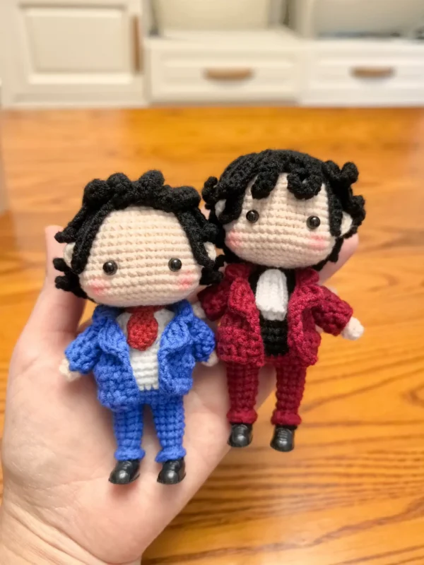 Ace Attorney crochet doll finished product