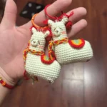 Alpaca crochet charm