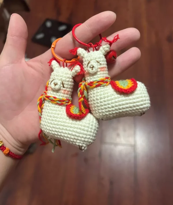 Alpaca crochet charm