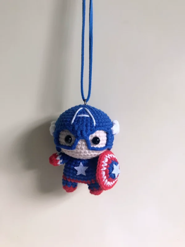 Captain America crocheted charm