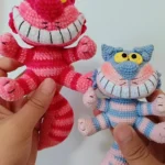 Cheshire Cat hand-crocheted doll finished product