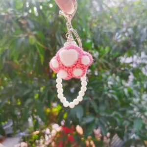 crocheted yarn bag charm