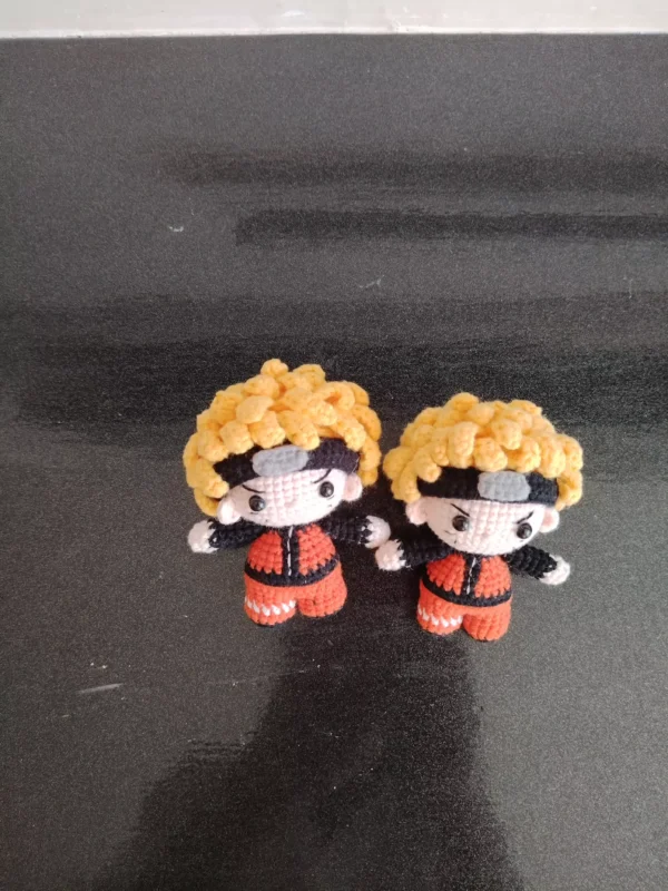 Hand-crocheted Naruto doll