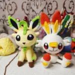 Hand-crocheted Pokémon Scorbunny