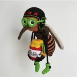 Handmade Crochet Mosquito Stealing Honey Pot Doll.