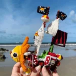 Handmade Crochet One Piece Thousand Sunny Decoration Doll.