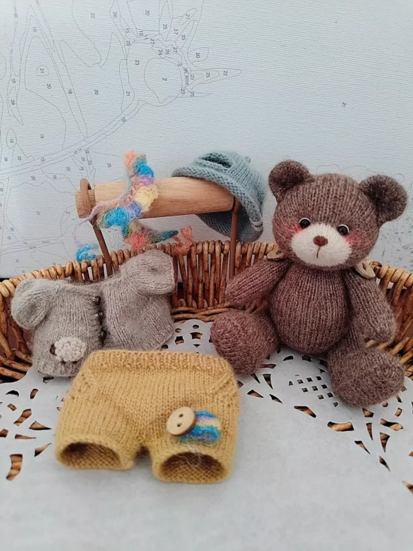 Handmade Knitted Little Bear Cub.