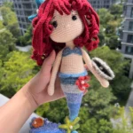 Mermaid Crochet Doll Woolen Decoration.