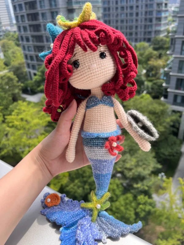 Mermaid Crochet Doll Woolen Decoration.