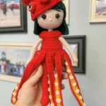 Octopus Girl crochet doll finished product