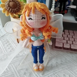 One Piece Nami Handmade Crochet Doll.