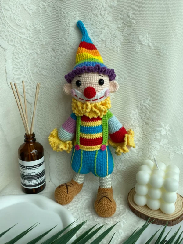 Pure Handmade Crochet Woolen Clown Doll.